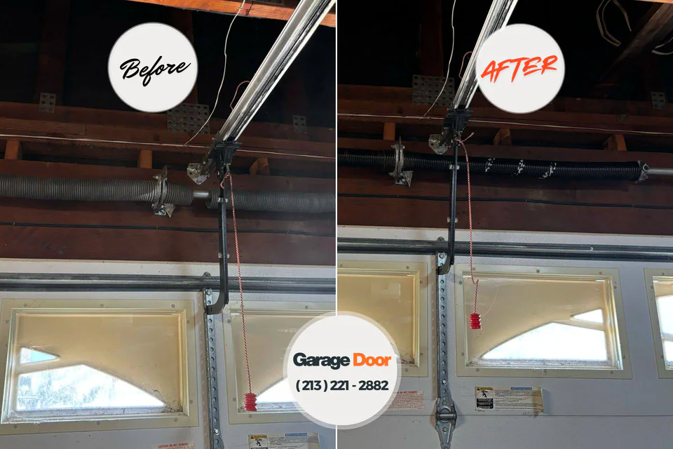 Before and after: garage door repair Chamberlain, SD